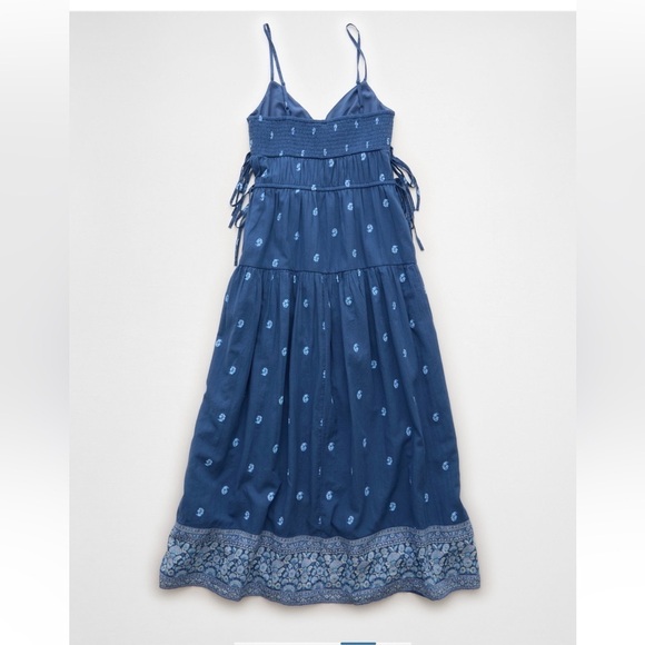 NWT AE Vneck Side Tie Midi Dress - Picture 4 of 8